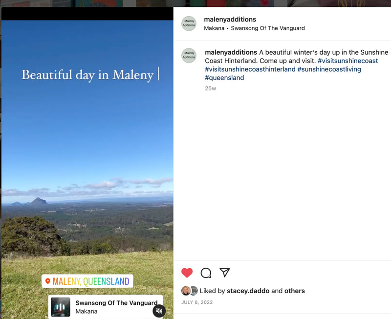 An Instagram reel promoting Maleny and the surrounds